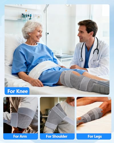 Cold Therapy Machine with Timer, 15 QT Portable Ice Machine for Knee Replacement, Leak-Proof Adjustable Flow Ice Pad, Multi-Joint Cryotherapy Pain Relief - color: Gray