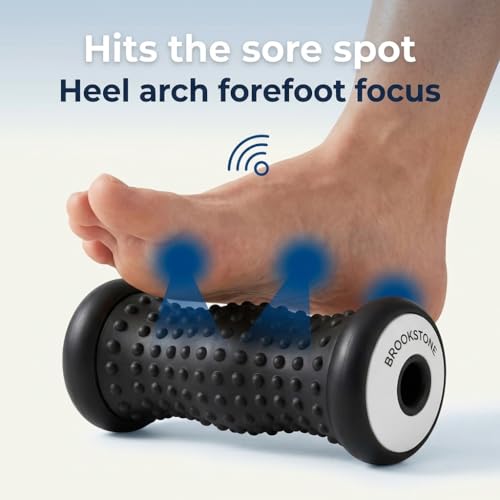 Pink Sky Brookstone Foot Massager Roller for Plantar Fasciitis Relief, Portable Deep Tissue Foot Roller Massage Tool, Relieves Arch and Heel Pain, Hot & Cold Massage, Pressure Point Reflexology Tools