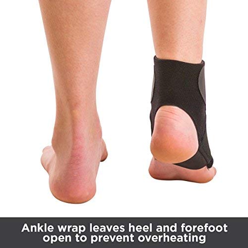 BraceAbility Neoprene Water-Resistant Ankle Brace | Compression Foot Wrap for Swimming, Running, Surfing, Diving, Exercise, Athletic Support & Protection, Sprains, Tendonitis and PTTD Pain (S/M) - size: Small/Medium (Pack of 1)
