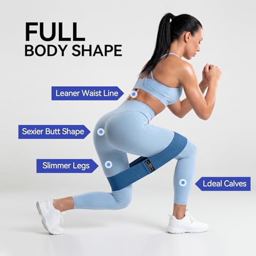 Fabric Resistance Bands for Working Out, 3-Set Exercise Loops for Home Gym - color: Navy