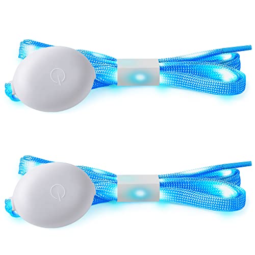 Syhood LED Light up Shoe Laces Nylon Flashing Shoelaces - color: Blue