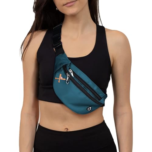 Fanny Packs for Men and Women Water-Repellent Sports Waist Pack Bag - color: 1pack-Ball Pattern Teal Blue
