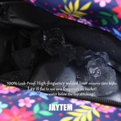 Leakproof Freezable Snack Bag Reusable Cooler Insulated Lunch Box - color: Multicolored Flower