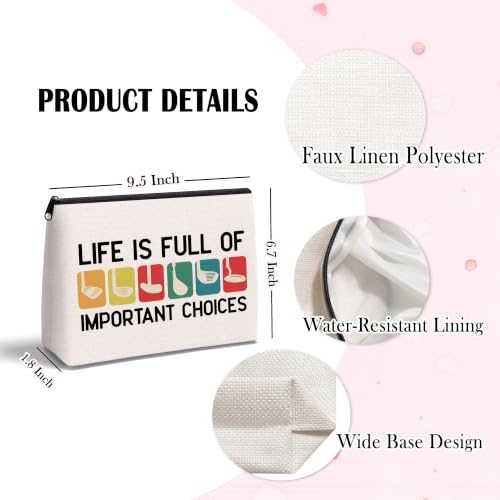 Gifts for Women Golfers, Positive Golf Zipper Makeup Bag - color: Positive Golf