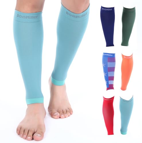 Doc Miller Compression Calf Sleeve for Men & Women, 20-30mmHg - color: Teal, size: Small REGULAR