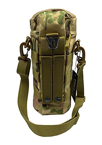Tactical Molle Water Bottle Holder Pouch Hydration Carrier Bag Tactical EDC Water Bottle Carrier with Detachable Shoulder Strap for Hiking Camping Outdoor Sport Travel - color: CP