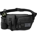 Tactical Fanny Pack，Military Waist Bag Hip Belt Bumbag Utility Bags for Fishing Hiking Hunting with Mesh Water Bottle Holder Pouch (Black) - color: Black
