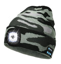Wmcaps Bluetooth Beanie with LED Light and Headphones, Christmas Tech Gifts - color: Camouflage Grey