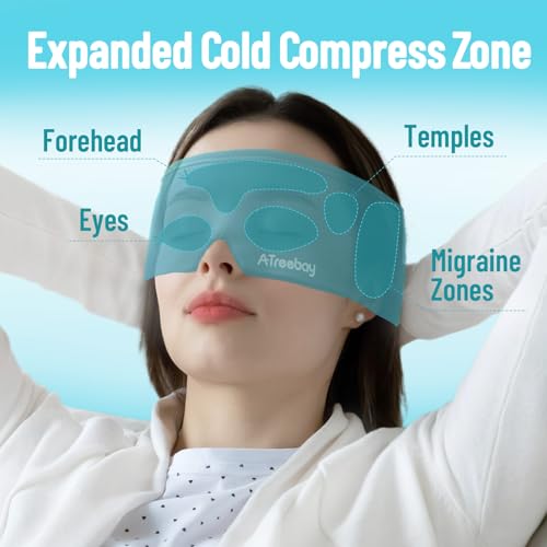 Cooling Eye Mask, Cold Eye Mask for Puffiness, Reusable Ice Eye Masks for Dark Circles And Puffy Eyes, Relieve Your Migraines and Headaches with Gel Eye Masks Therapy, Long-Lasting Comfort, Light Blue - color: Light Blue