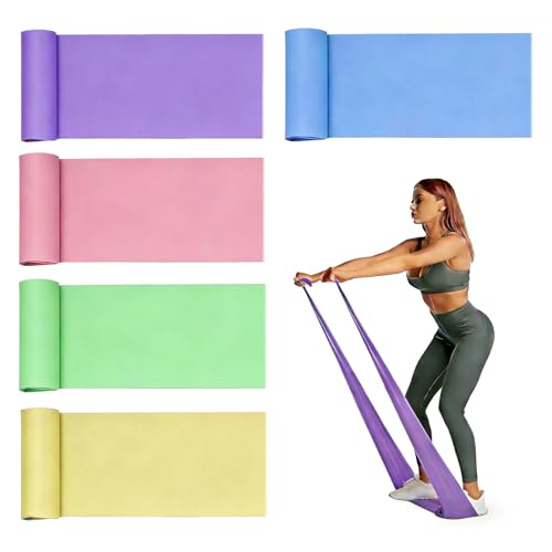 Resistance Bands Long Non-Latex Elastic Stretch Bands - color: 5 Colors-10lb, size: 5ft