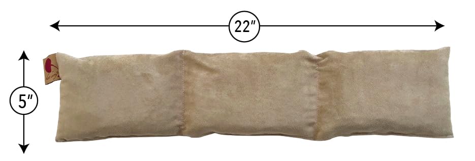 Neck Wrap Tan Ultra Suede Microwavable Cherry Pit-Stone Pillow, Washable - color: Tan Ultra Suede