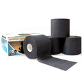 4 Pack Pre Wrap Athletic Tape, Black 2.75" x 29.5 Yards Per Roll - color: Black