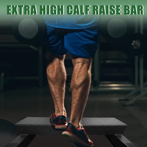BLUSLM Steel Calf Raise Bar, Standing Machine for Stretching, Squat, Foot Stretch, Anti-Slip Solid Block - color: Black 03