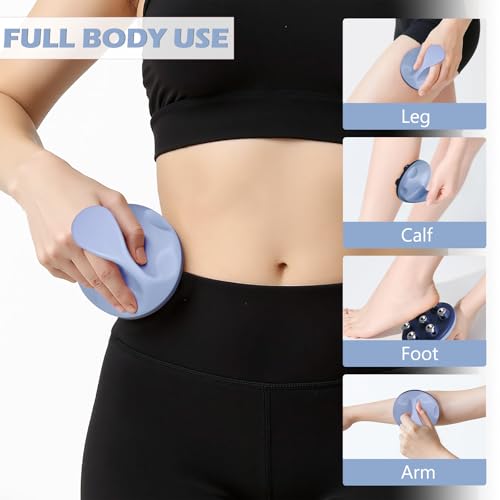 Lymphatic Massage Roller for Cellulite Remover Body Sculpting - Handheld Cellulite Massage Tool for Body Bloat Blood Circulation Lymphatic Drainage Blue - color: Blue