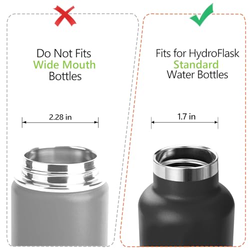 EIPOSAU Auto Flip Lid for Hydro Flask Standard Mouth Bottle, Spout lid for HydroFlask Narrow Mouth Bottle, Replacement Lid with Button Lock - color: Yellow