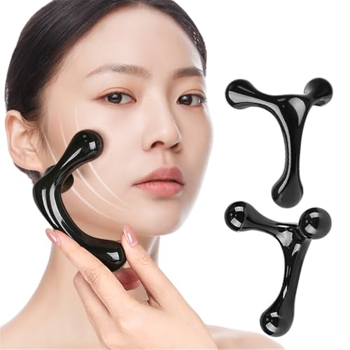 3 Point Hand Held Massage Tool, 2 Pcs Manual Trigger Point Massage Tools Deep Muscle Tissue Manual Massager, Handheld Palm Pressure Point Body Massager for Neck Shoulder Back Leg Muscle Pain Relief