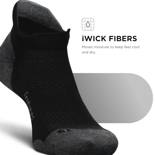 Feetures Elite Max Cushion No Show Tab Ankle Sock - color: New Black (3 Pair), size: Medium
