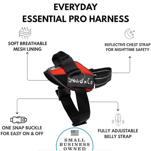 ShawnCo Essential Pro Dog Harness, No-Pull Pet Vest (Mustang Red, S) - color: Mustang Red, size: S