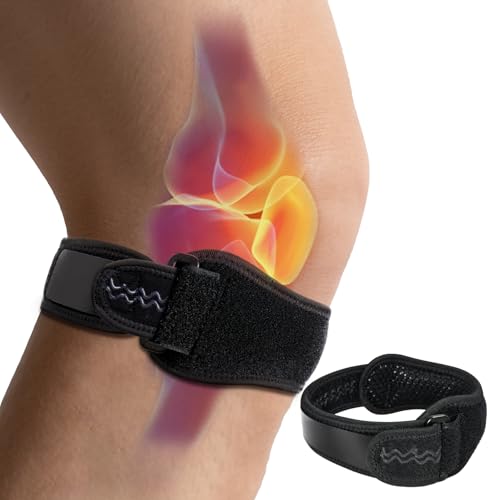 Patellar Tendon Support Strap, Adjustable Knee Support Strap Patella Band for Tendonitis, Sports, Workouts & Daily Knee Pain Relief Men Women, Extended Fit (Larger Knees) XL, 2 Pack - size: XL