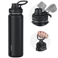 TOURIT 24 oz Insulated Stainless Steel Water Bottle, Black - color: Black, size: 24 Ounces