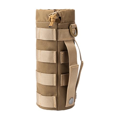 MOLLE Water Bottle Holder Tactical Nylon Bottle Pouches Hydration Carrier for Belt/Backpack/Vest/Bike Sports Outdoor Hiking Camping Hunting Fishing - color: Coyote Brown