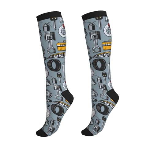 Compression Socks Circulation 15-20 Mmhg Knee High - color: Car Mechanic
