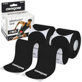 Kinesiology Tape, 2 Rolls, 40 Precut Strips, Waterproof, Black - color: Black