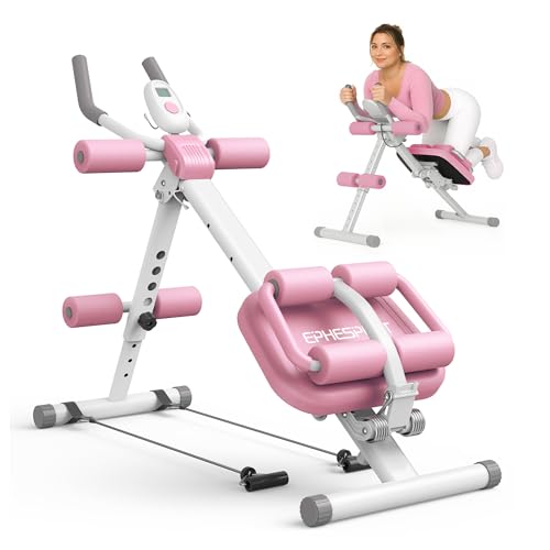EPHESPORT 2-in-1 Crunch & Sit-Up Ab Machine with Knee & Back Protection