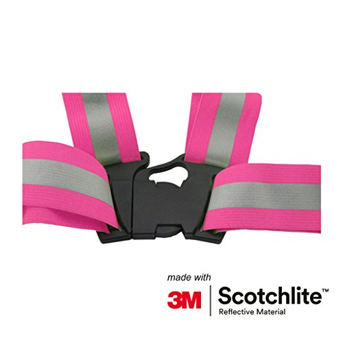 Salzmann Adults Reflective Cross Belt | Hi Vis Adjustable Safety Harness - color: Pink (Adult)