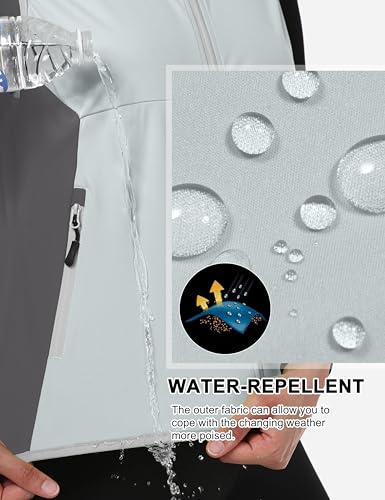 Little Donkey Andy Women's Windproof Stretch Vest Waterproof Sleeveless - color: Light Grey, size: Small