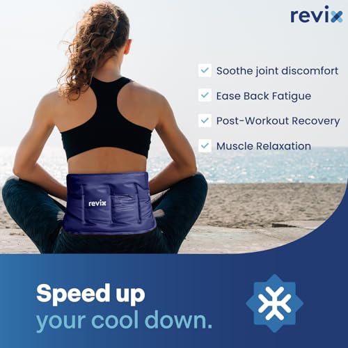 REVIX Ice Pack for Injuries Reusable Gel for Lower Back & Shoulder, Navy