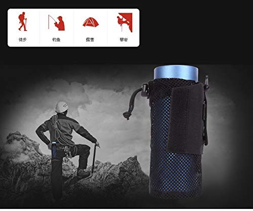 Water Bottle Pouch Molle Tactical Holder Storage Bag for 17oz Carrier Foldable Lightweight Military Mesh Water Bottle Sleeve Bag for Backpack - color: black