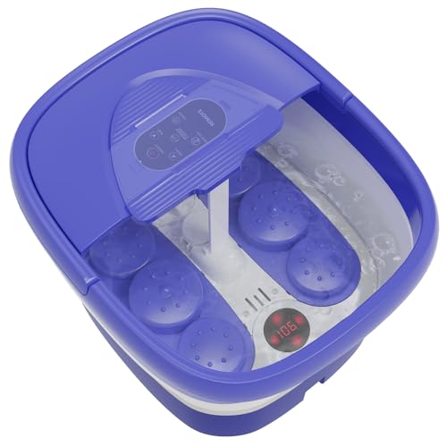 Collapsible Foot Spa with Heat, Remote,Timer, and Massage - color: Purple