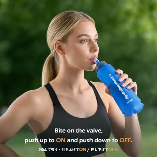 TRIWONDER TPU Collapsible Flask BPA-Free Soft Folding Water Bottles for Hydration Pack - Ideal for Running Hiking Cycling Climbing (500ml/16.9oz - Blue - Pack of 2) - color: 500ml/16.9oz - Y - Blue - Pack of 2