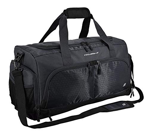 Ultimate Gym Bag 2.0: The Durable Crowdsource Designed Duffel Bag with 10 Optimal Compartments Including Water Resistant Pouch - color: Black, size: Medium (20")