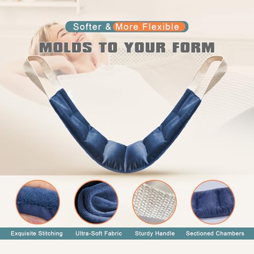 UNCN Heating Pad for Neck Shoulders & Back Microwavable Wrap Lavender Scent - color: Navy Blue