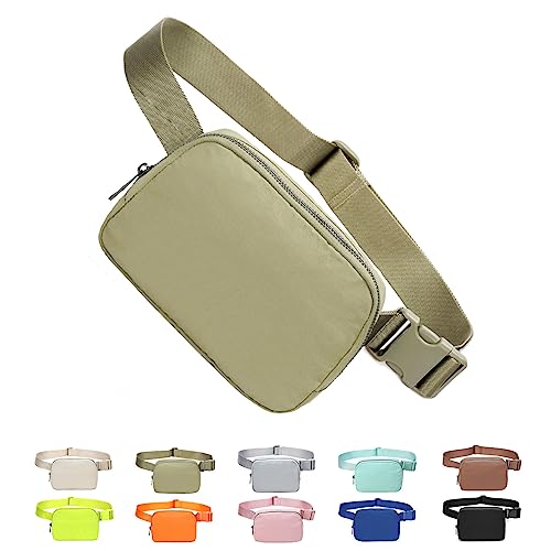 Tapp Collections Unisex Mini Crossbody Belt Bag with Adjustable Strap Small Waist Pouch for Workout Running Traveling Hiking - Khaki Green - color: Khaki Green