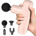 Mini Massage Gun, Powerful Handheld Muscle Massager for Muscle Relaxation, Deep Tissue Percussion Small Massage Gun Travel Massager with 4 Massage Heads Silent Brushless Motor, Pink - color: Pink