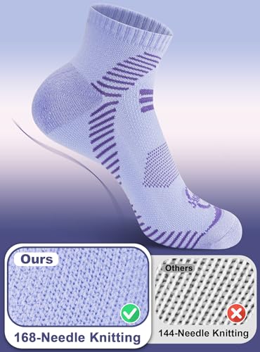 Trusiel Ankle Compression Socks for Women Running Moisture Wicking 5 Pairs - color: Violet, size: 9.5-12