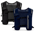2 Pcs Running Vest for Women Men, Reflective Running Vest with Adjustable Waistband & Phone Pocket, Outdoor Pack Lightweight Breathable Backpack for Marathon Hiking - color: Black, Navy Blue