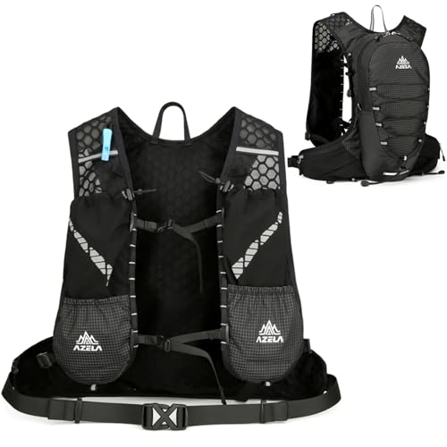 Azarxis Hiking Hydration Pack Running Backpack 18L Daypack Vest Lightweight for Women Men Cycling Biking Trail Race Rave (Black - Only Backpack) - color: #2 Black (18l) - Only Backpack