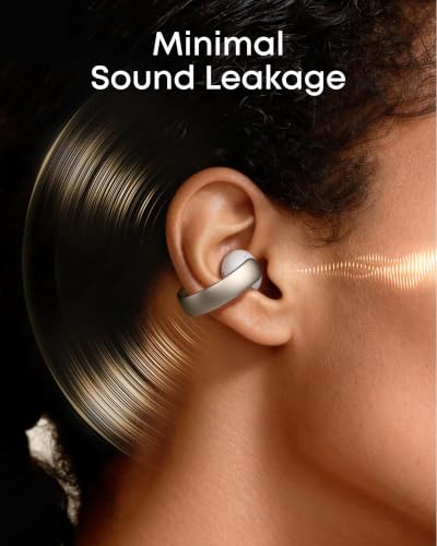 Soundcore AeroClip by Anker Open Ear Earbuds, Clip On Earbuds, Open Ring - color: Champagne Mist
