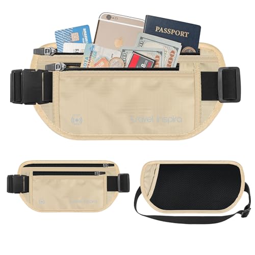 travel inspira RFID Blocking Hidden Money Belt - color: Khaki
