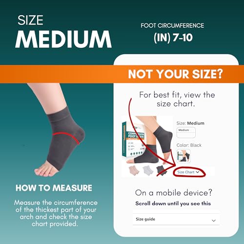 Ankle Brace Socks - Ankle Compression Sleeve - Foot Brace for Women & Men - color: Solid Gray, size: Medium
