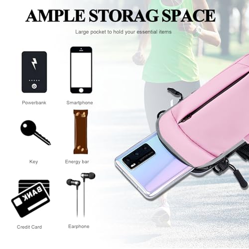 Phone Holder for Running Armband Cell Phone Holder,Small Purses for Women Crossbody Kids,iPhone 17 16 15 14 13 12 11 Pro Max Xs Xr X 8 7 Plus SE Mini Galaxy Ultra S26 Note Bags Gym Arm Bands - color: 2-Pink with Crossbody Bag&Hook