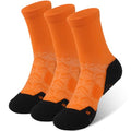 NIcool Cycling Socks For Men, 1/3 Pairs Bright Seamless Compression Running Crew Socks Youth Cushioned Tennis Quarter Socks - color: 3 Pairs Orange