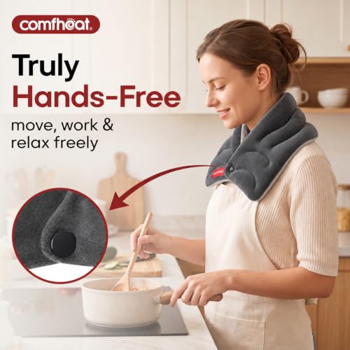 Microwave Heating Pad for Neck Pain Relief Moist Heat FSA Eligible - color: Gray-new
