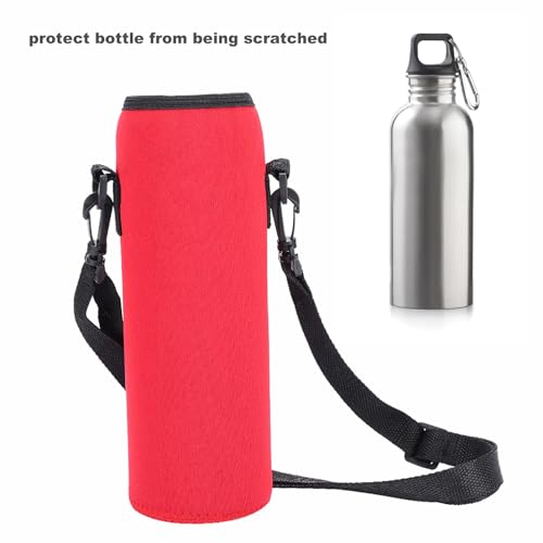 Neoprene Water Bottle Carrier Bag, Thermal Water Bottle Case with Strap