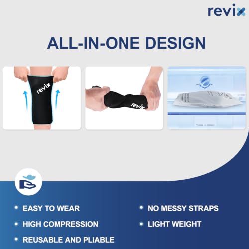 REVIX Calf Ice Packs Sleeve for Shin Splint Relief, Reusable Gel Pack
