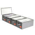 DVD Storage Box – DVD Case with Clear PVC Lid – DVD Shelf Organizer for 25 Standard DVD Cases – Foldable & Stackable Media Storage Solution – 4Pack(Gray) - size: DVD-4Pack